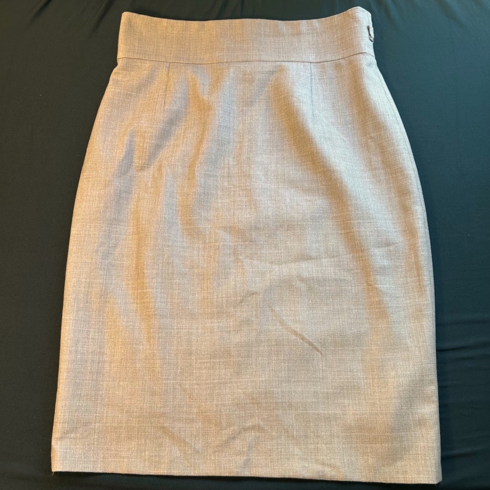 Antonio Melani Copper Tan Knee Length Lined Pencil Skirt belt loops office siren